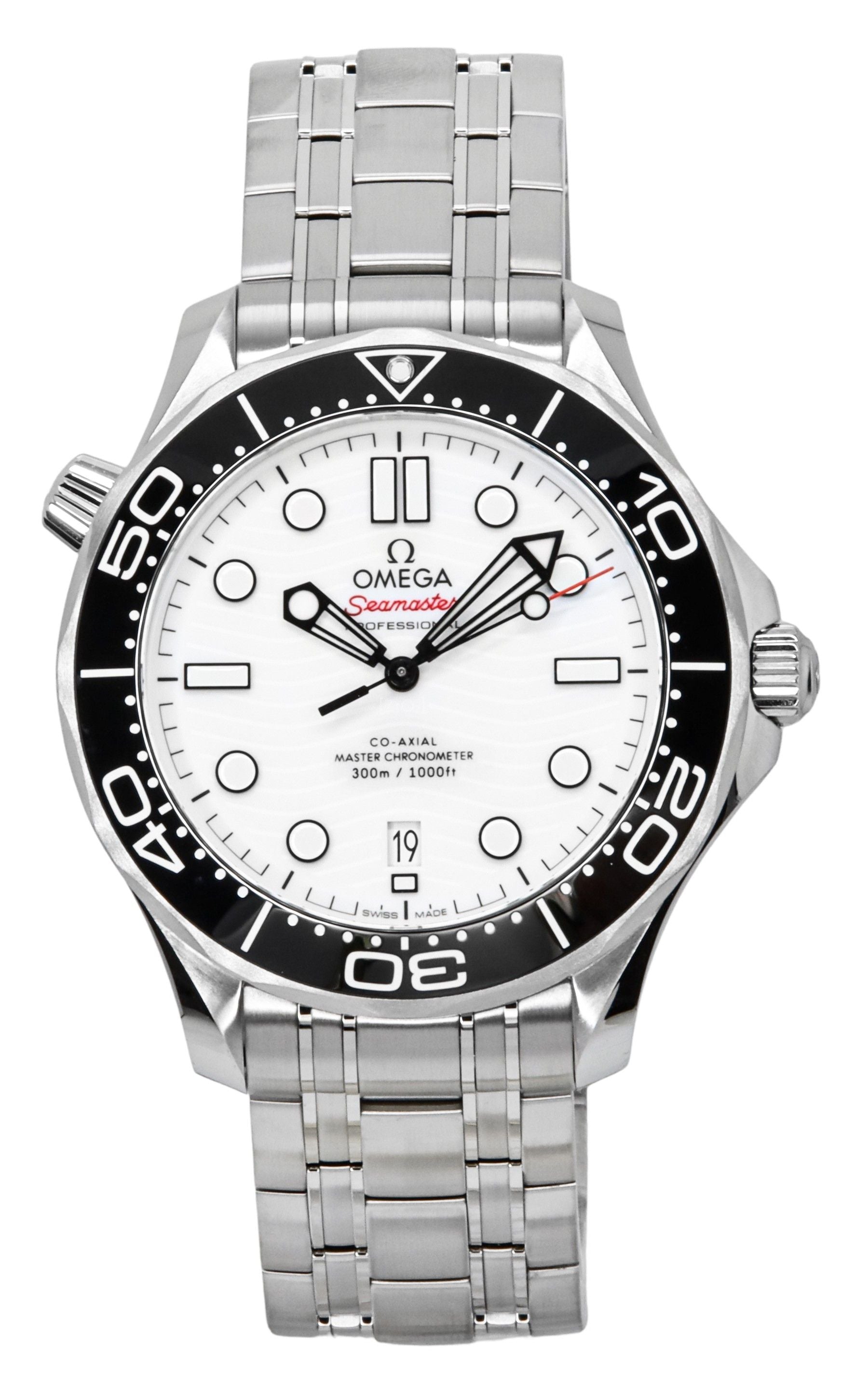 Omega Seamaster Stainless Steel White Dial Automatic Diver's 210.30.42.20.04.001 300M Men's Watch