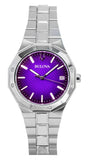 Bulova Prestige Stainless Steel Purple Dial Quartz 96M168 100M Women's Watch