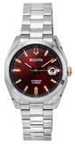 Bulova Surveyor Stainless Steel Burgundy Dial Automatic 98B422 Men's Watch