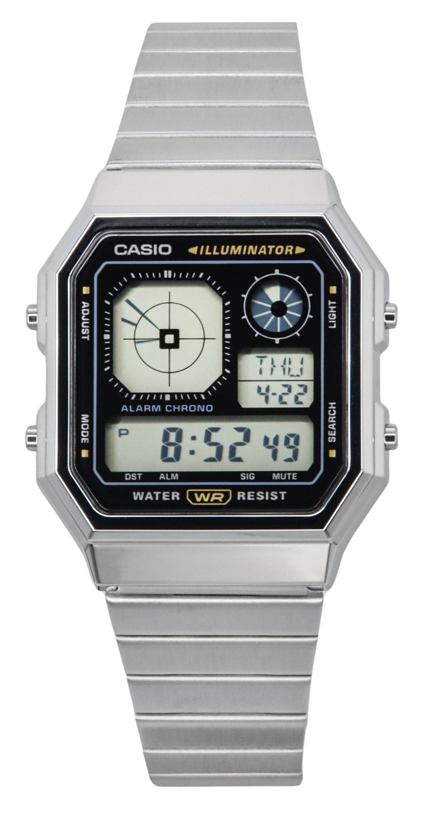 Casio Vintage Digital Stainless Steel Quartz A130WE-1A Unisex Watch