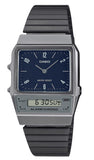 Casio Vintage Analog Digital Dual Time Stainless Steel Bracelet Blue Dial Quartz AQ-800EB-2A Unisex Watch