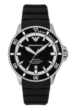Emporio Armani Sea Explorer Silicone Strap Black Dial Automatic Diver's AR60078 200M Men's Watch
