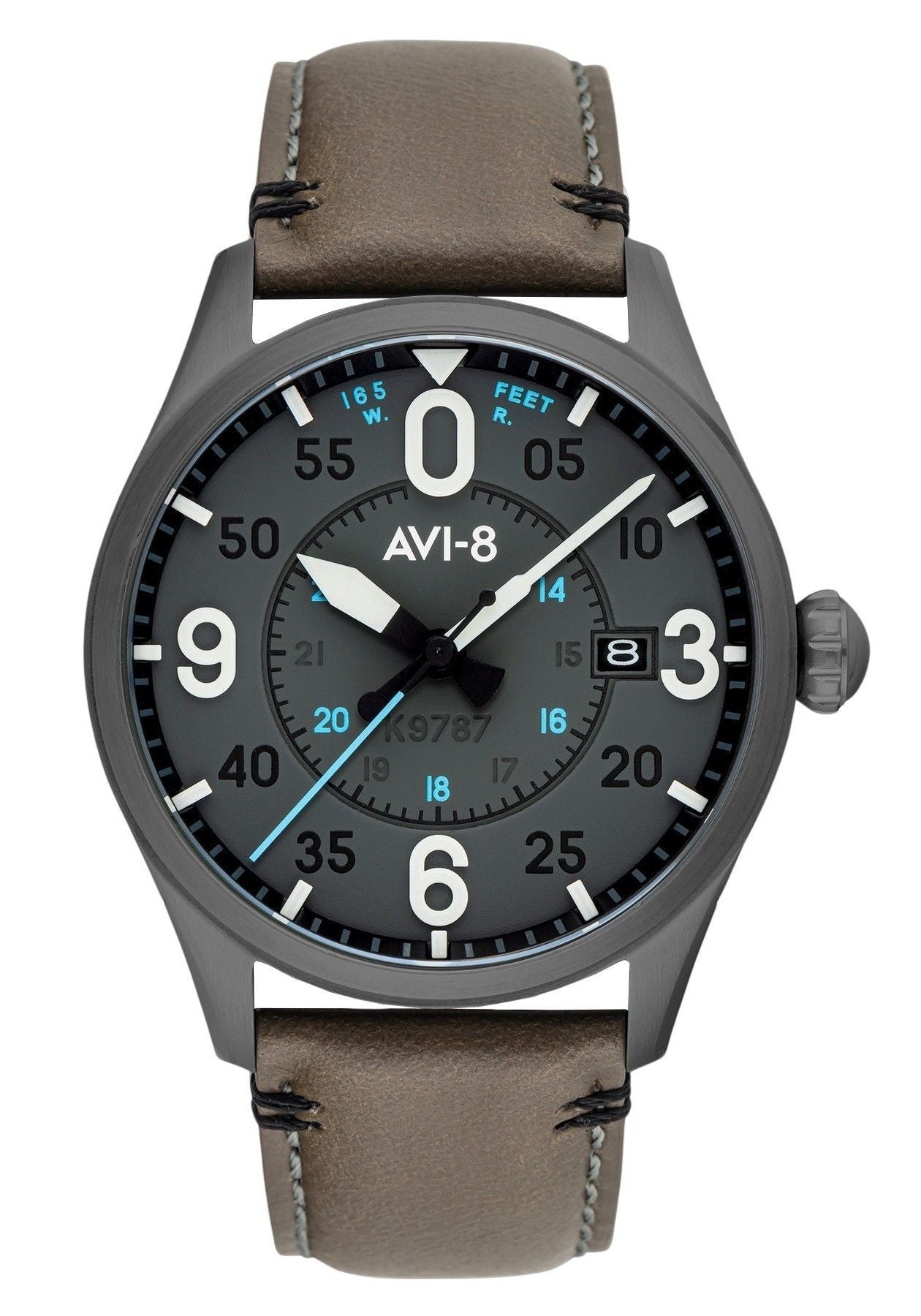 AVI-8 Spitfire Smith Salisbury Leather Strap Grey Dial Automatic AV-4090-04 Men's Watch