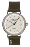 Bauhaus Leather Strap Beige Dial Automatic 21521 Men's Watch