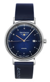 Bauhaus Leather Strap Dark Blue Dial Automatic 21523 Men's Watch