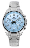 Casio Edifice Analog Standard Chronograph Light Blue Dial Quartz EFV-650D-2BV 100M Men's Watch