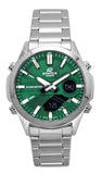 Casio Edifice Analog Digital Stainless Steel Green Dial Quartz EFV-C120D-3A 100M Men's Watch