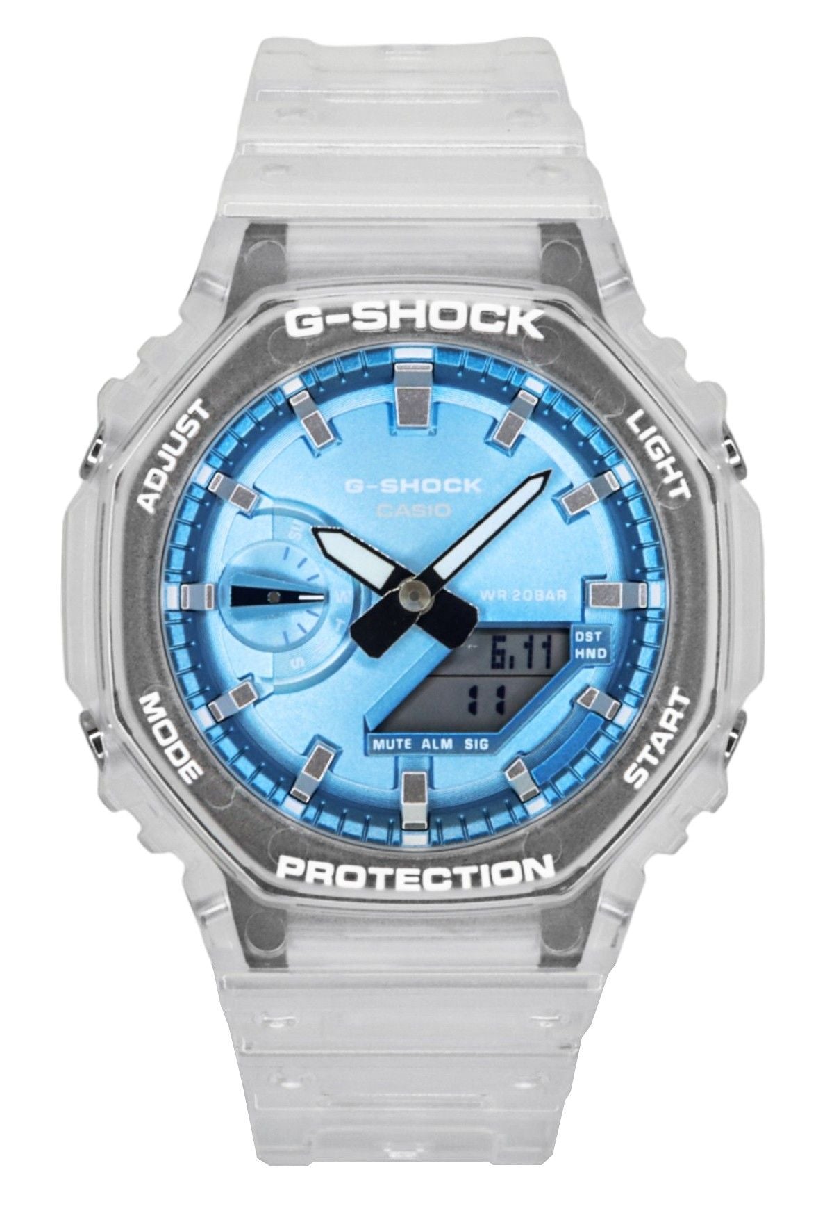 Casio G-Shock Analog Digital Resin Strap Blue Dial Quartz GA-2100BM-7A2 200M Unisex Watch
