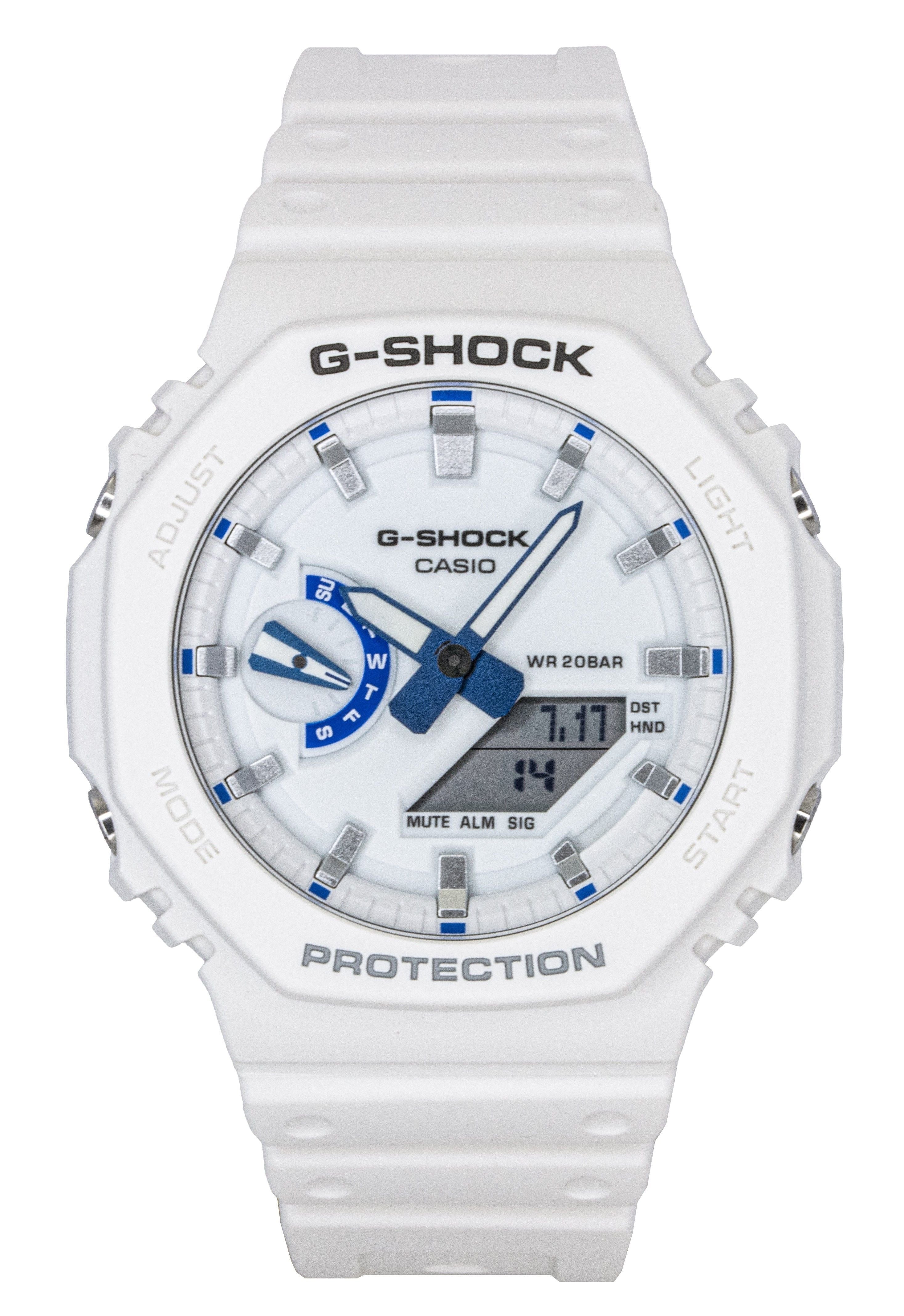 Casio G-Shock Analog Digital Resin Strap White Dial Quartz GA-2100HDS-7A 200M Men's Watch