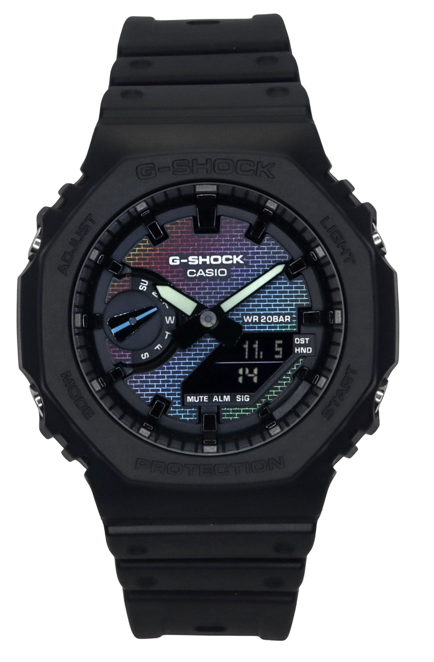 Casio G-Shock Analog Digital Bio-Based Resin Strap Multicolor Dial Quartz GA-2100RW-1A 200M Men's Watch