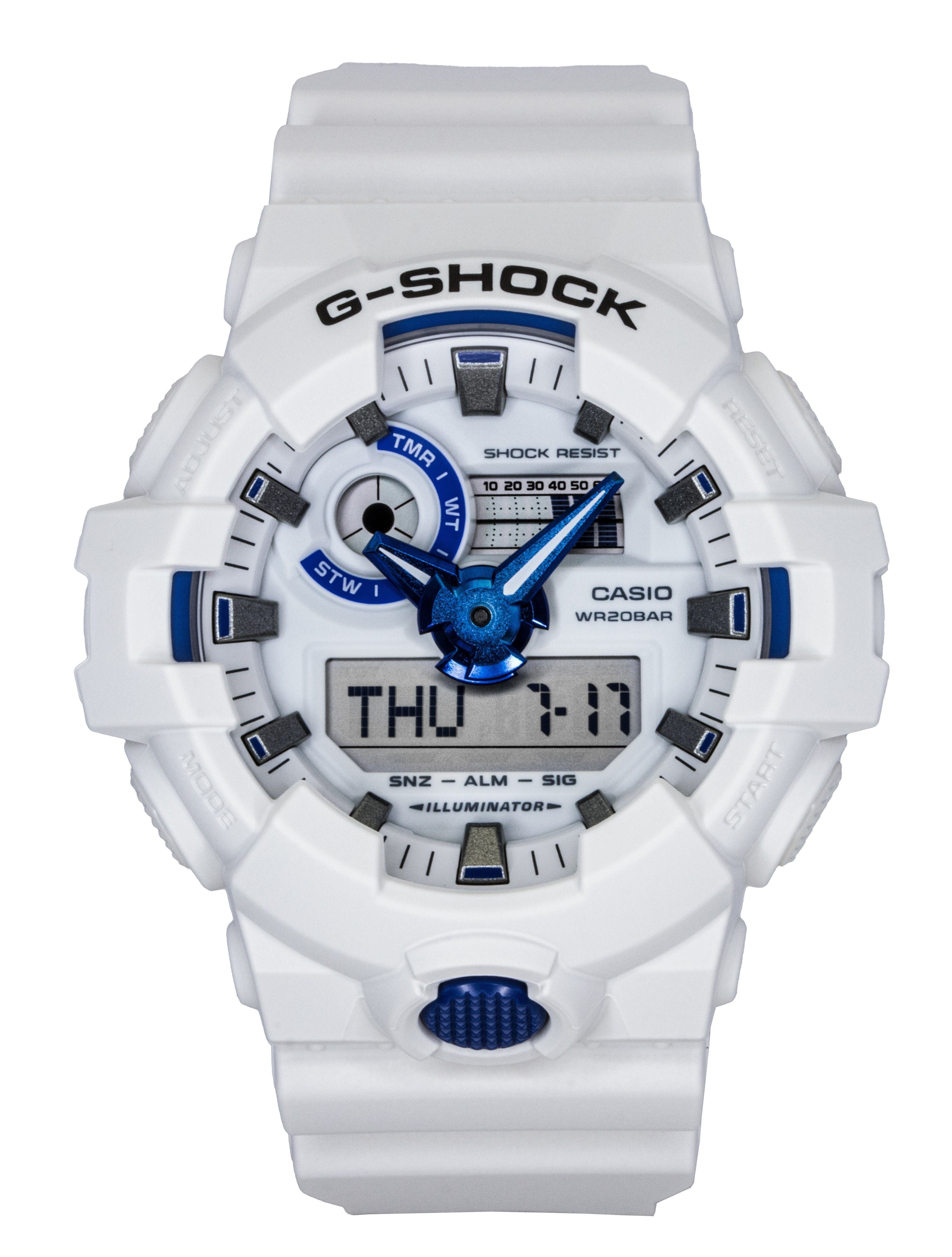 Casio G-Shock Analog Digital Resin Strap White Dial Quartz GA-700HDS-7A 200M Men's Watch