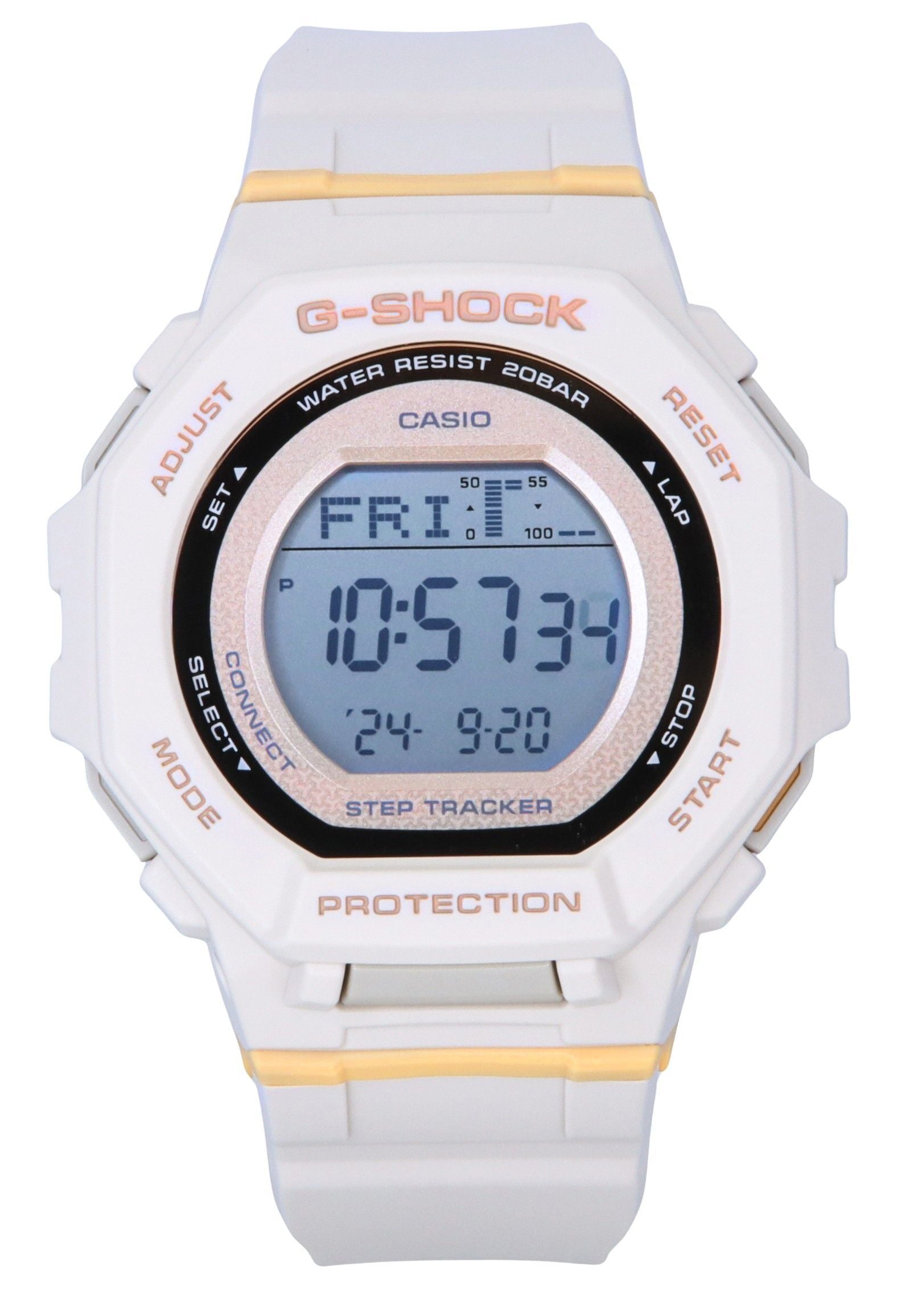 Casio G-Shock G-Squad Digital Smartphone Link Pale Pink Bio-Based Resin Quartz GMD-B300-4 200M Women's Watch