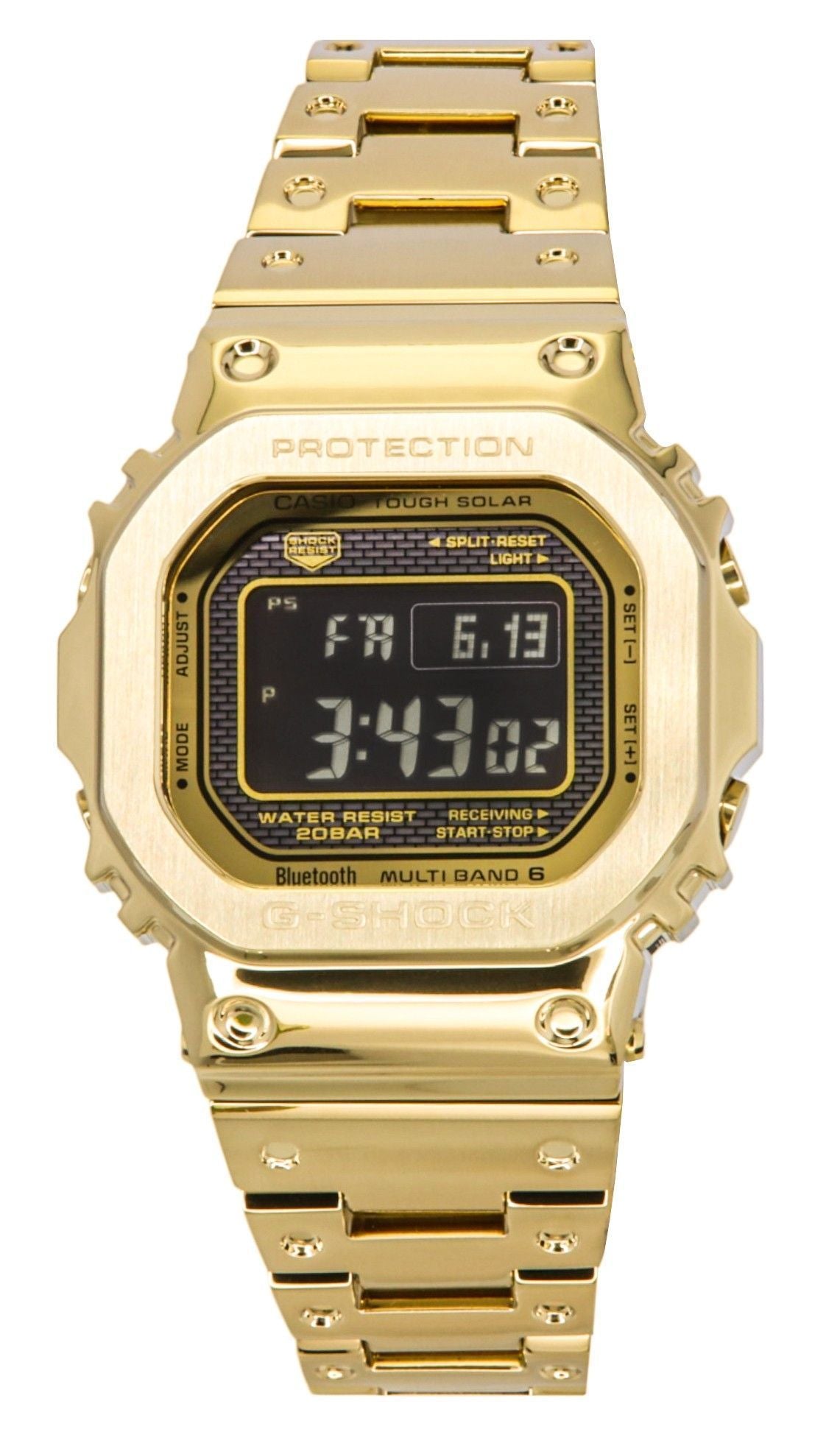 Casio G-Shock Full Metal Digital Smartphone Link Stainless Steel Solar GMW-B5000GD-9 200M Men's Watch
