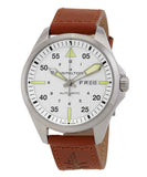 Hamilton Khaki Aviation Pilot Leather Strap Silver Dial Automatic H64635550 100M Men's Watch