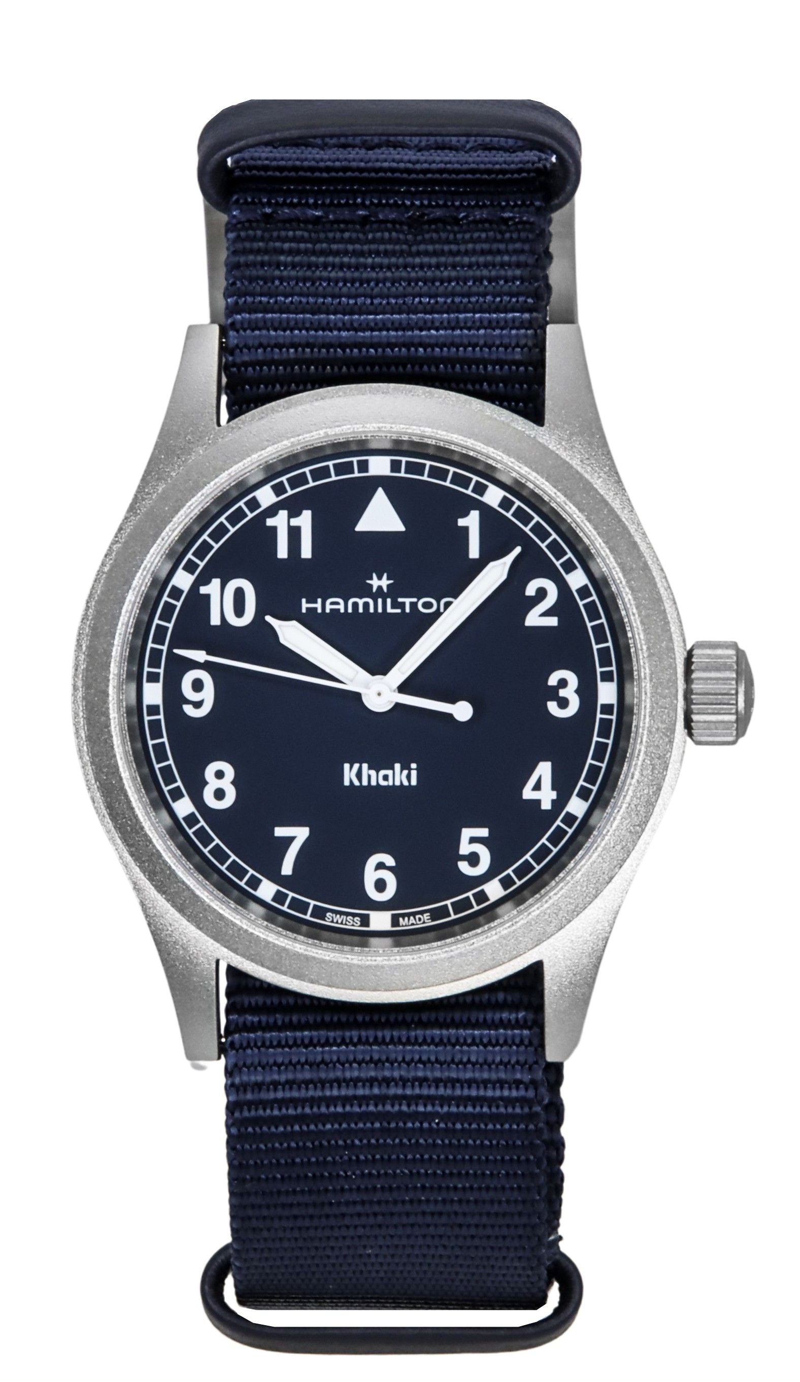 Hamilton Khaki Field Textile Strap Blue Dial Quartz H69401940 Unisex Watch