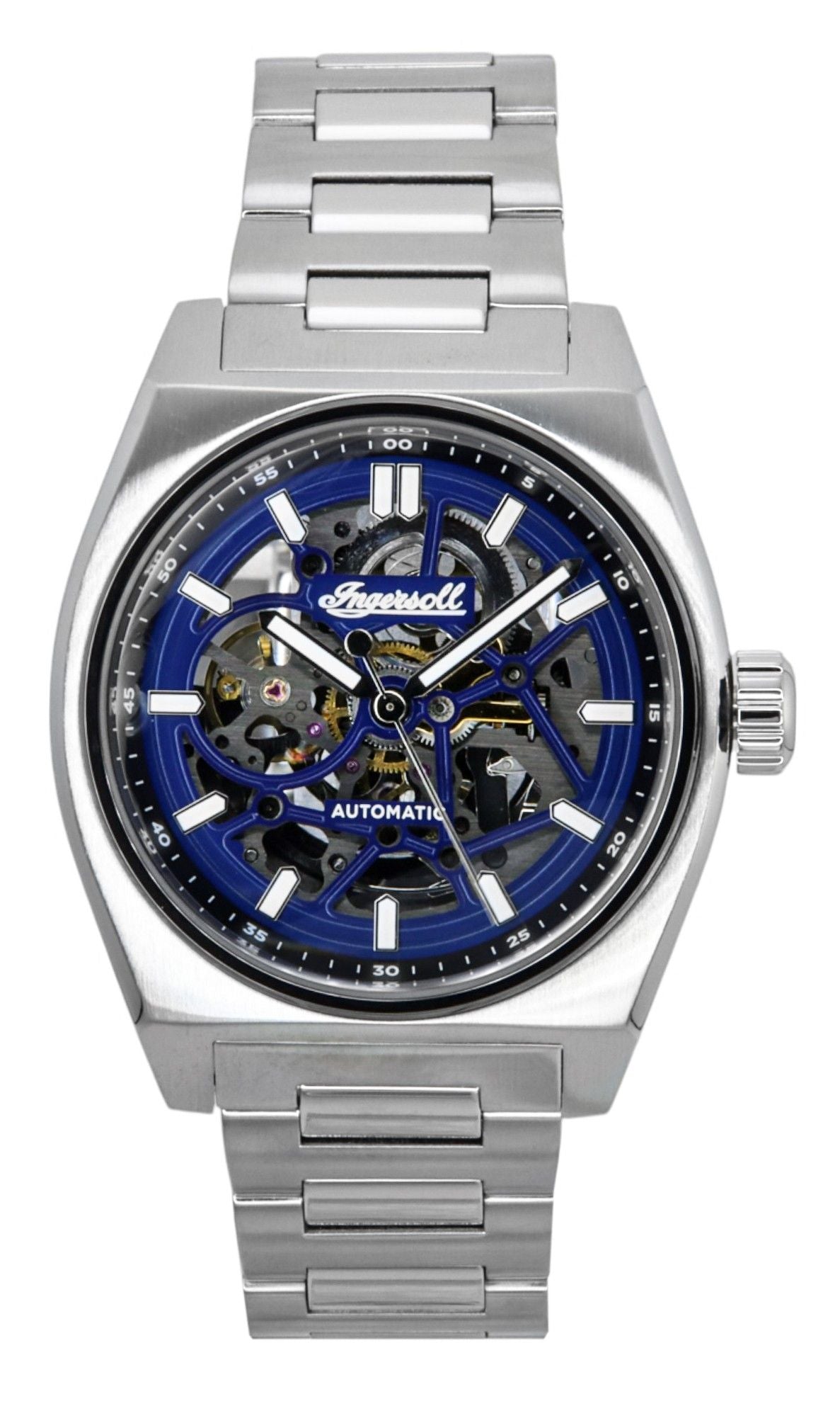 Ingersoll Vert Stainless Steel Blue Skeleton Dial Automatic I14305 Men's Watch