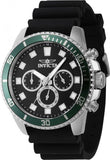 Invicta Pro Diver Chronograph Silicone Strap Black Dial Quartz 46086 Men's Watch
