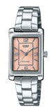 Casio Standard Analog Stainless Steel Pink Dial Quartz LTP-1234DD-4A Women's Watch