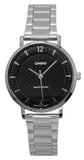 Casio Standard Analog Stainless Steel Black Dial Quartz LTP-VT04D-1A Women's Watch