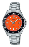 Casio Standard Analog Stainless Steel Orange Dial Quartz MDV-10D-4A1V Men's Watch