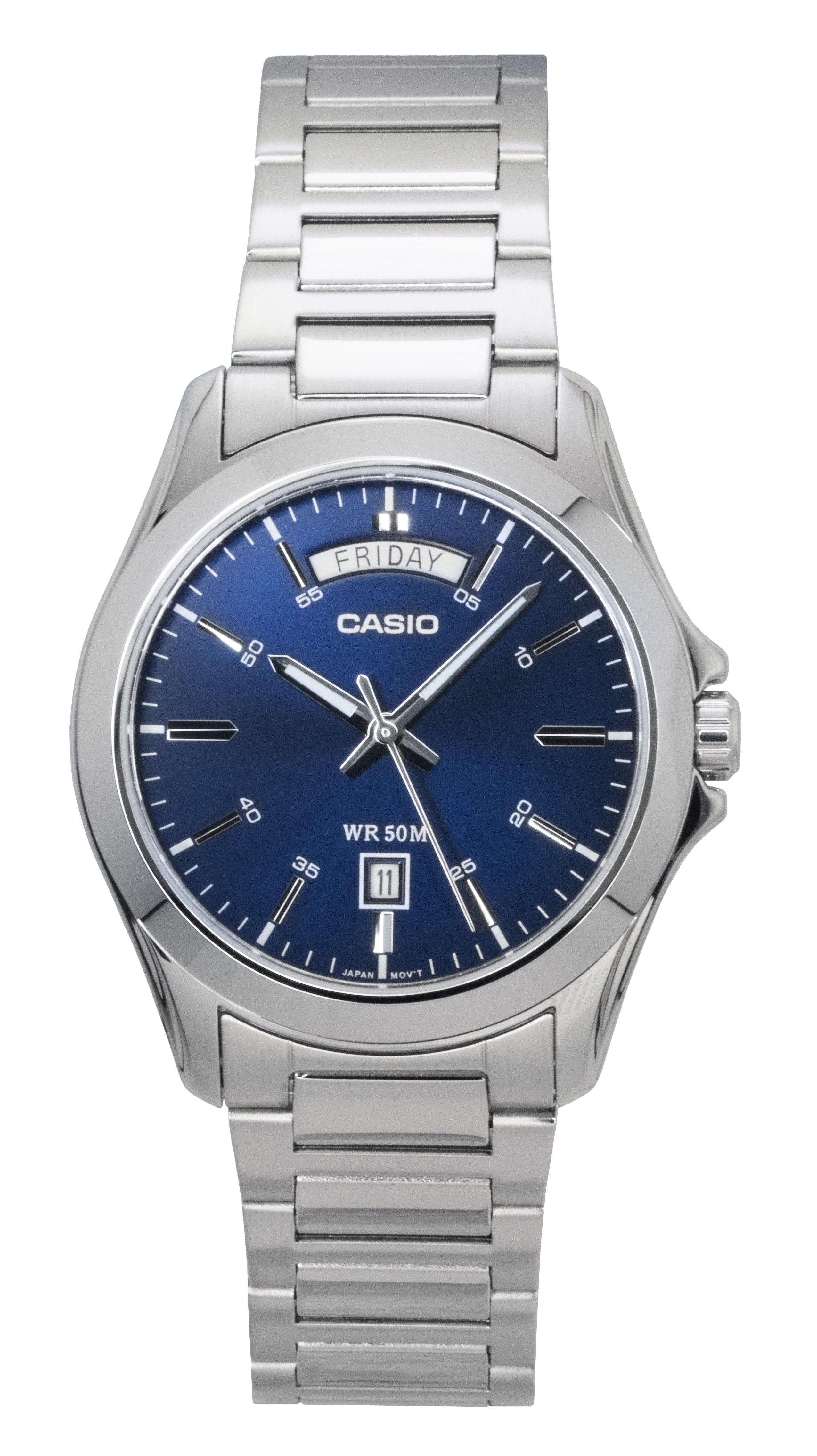 Casio Standard Analog Stainless Steel Blue Dial Quartz MTP-1370D-2A2V Men's Watch