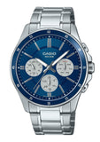Casio Standard Analog Ion Plated Stainless Steel Blue Dial Quartz MTP-1374D-2A3V Men's Watch