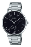 Casio Standard Analog Stainless Steel Marble Inspired Black Dial Quartz MTP-VT01DM-1A Men's Watch