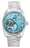 Orient Classic Contemporary Stainless Steel Light Blue Open Heart Dial Automatic RA-AR0009L Men's Watch