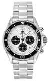 Orient Sports Panda Chronograph Stainless Steel White Dial Solar Diver's RA-TX0203S10B 200M Men's Watch