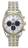 Orient Contemporary Chronograph Two Tone Stainless Steel White Dial Quartz RA-TX0302S Men's Watch