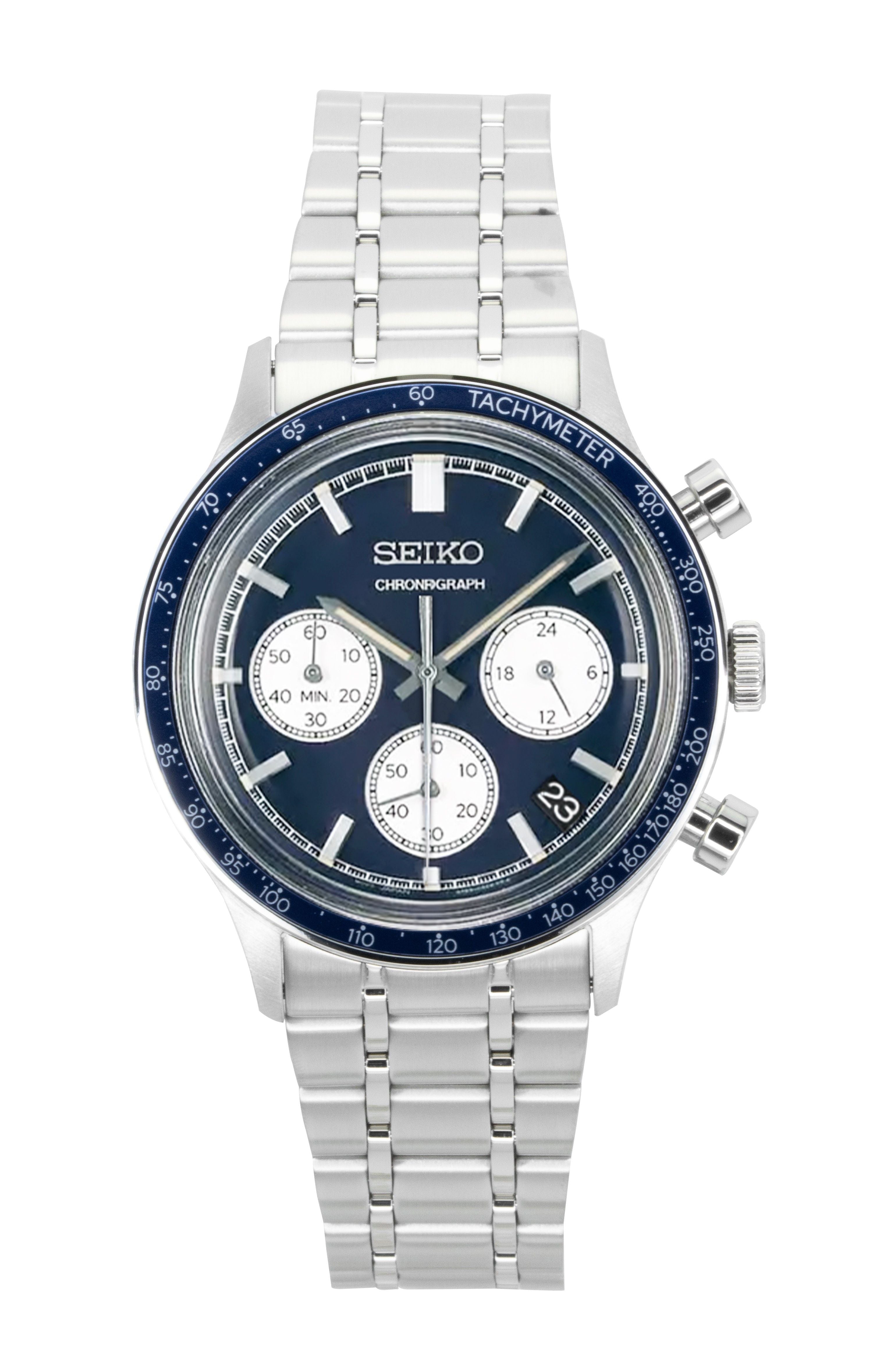 Seiko Chronograph Stainless Steel Blue Dial Quartz SSB477P1 Men's Watch