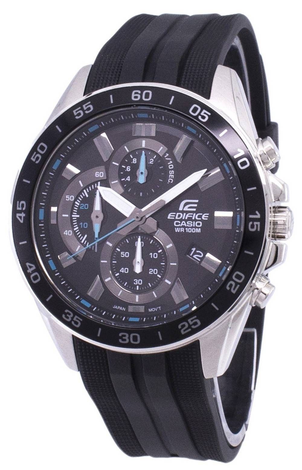 Refurbished Casio Edifice Chronograph Resin Strap Black Dial Quartz EFV-550P-1AV 100M Men's Watch