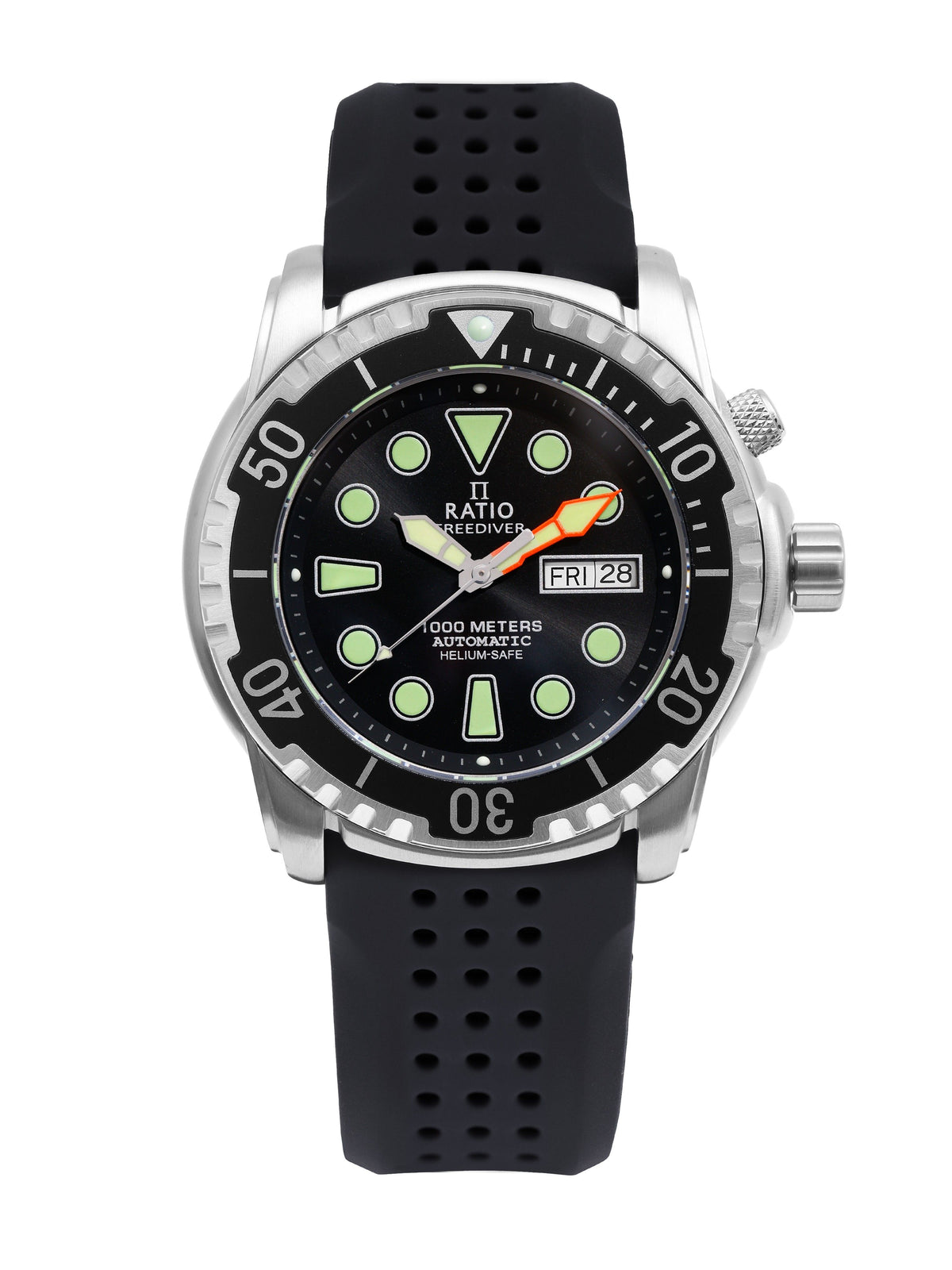 Ratio FreeDiver Version 02 Helium Safe 1000M Sapphire Automatic Black Dial 1068HA90-34VA-BLK-V02 Men's Watch