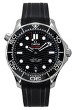 Omega Seamaster Rubber Strap Black Dial Automatic Diver's 210.32.42.20.01.001 300M Men's Watch
