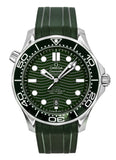 Omega Seamaster Rubber Strap Green Dial Automatic Diver's 210.32.42.20.10.001 300M Men's Watch