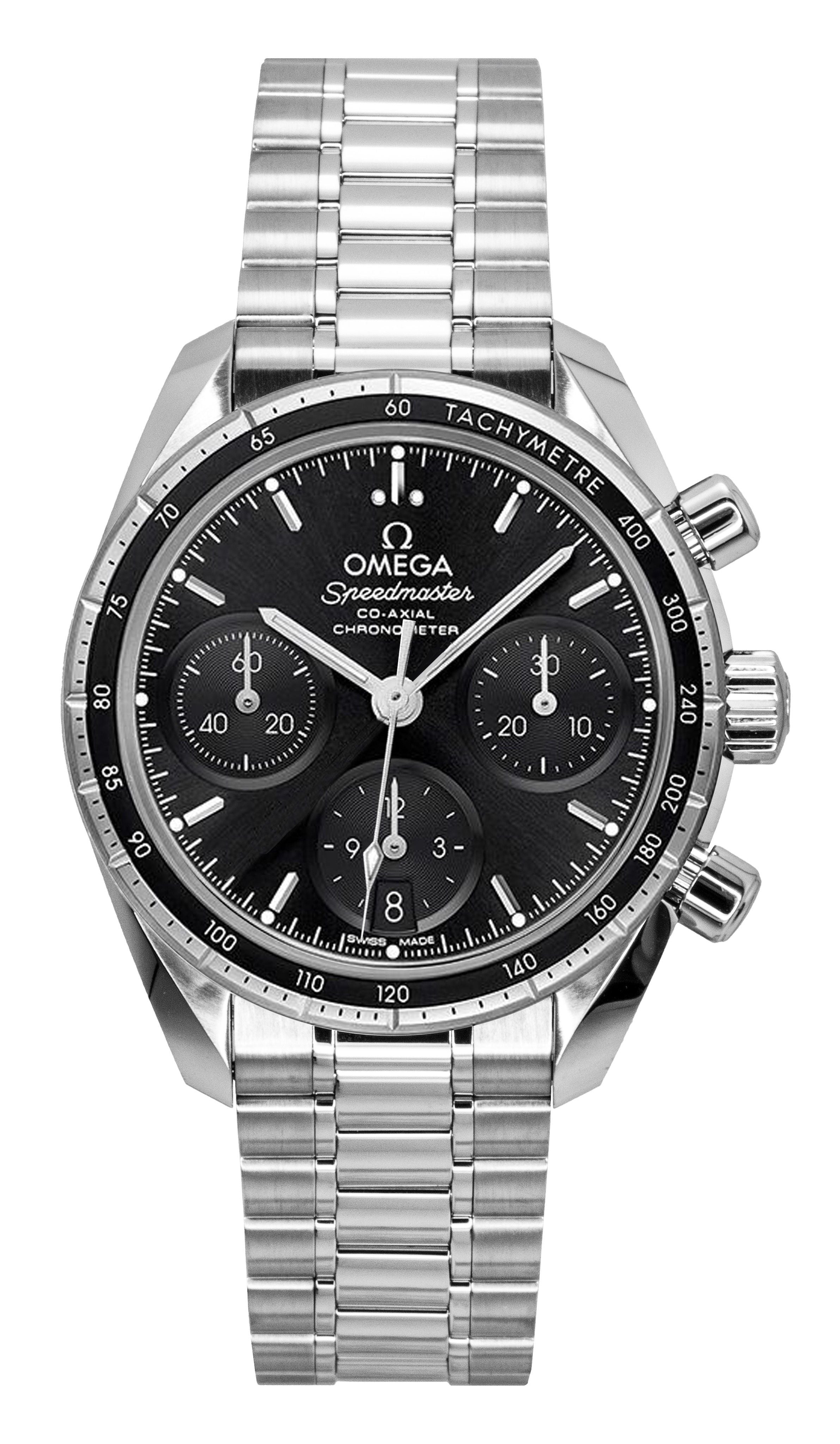 Omega Speedmaster Chronograph Stainless Steel Black Dial Automatic 324.30.38.50.01.001 100M Men's Watch