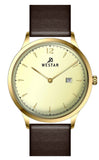 Westar Profile Leather Strap Light Champagne Dial Quartz 50217GPN122 Men's Watch