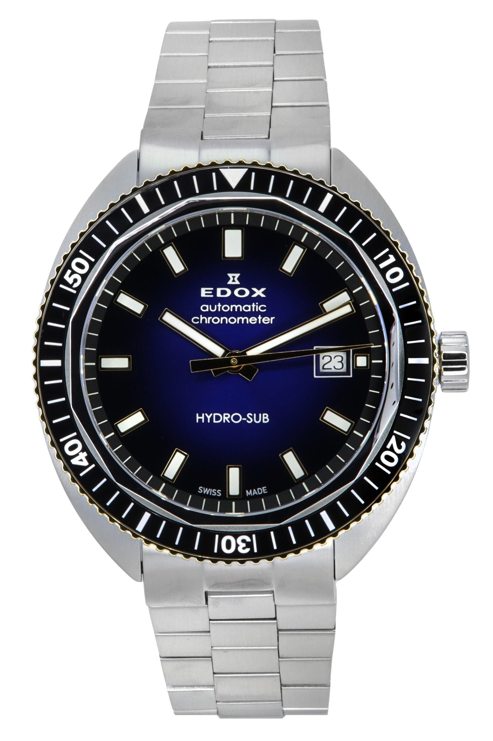 Edox Hydro-Sub Date Chronometer Limited Edition Blue Dial Automatic Diver's 80128 357JNM BUDD 300M Men's Watch