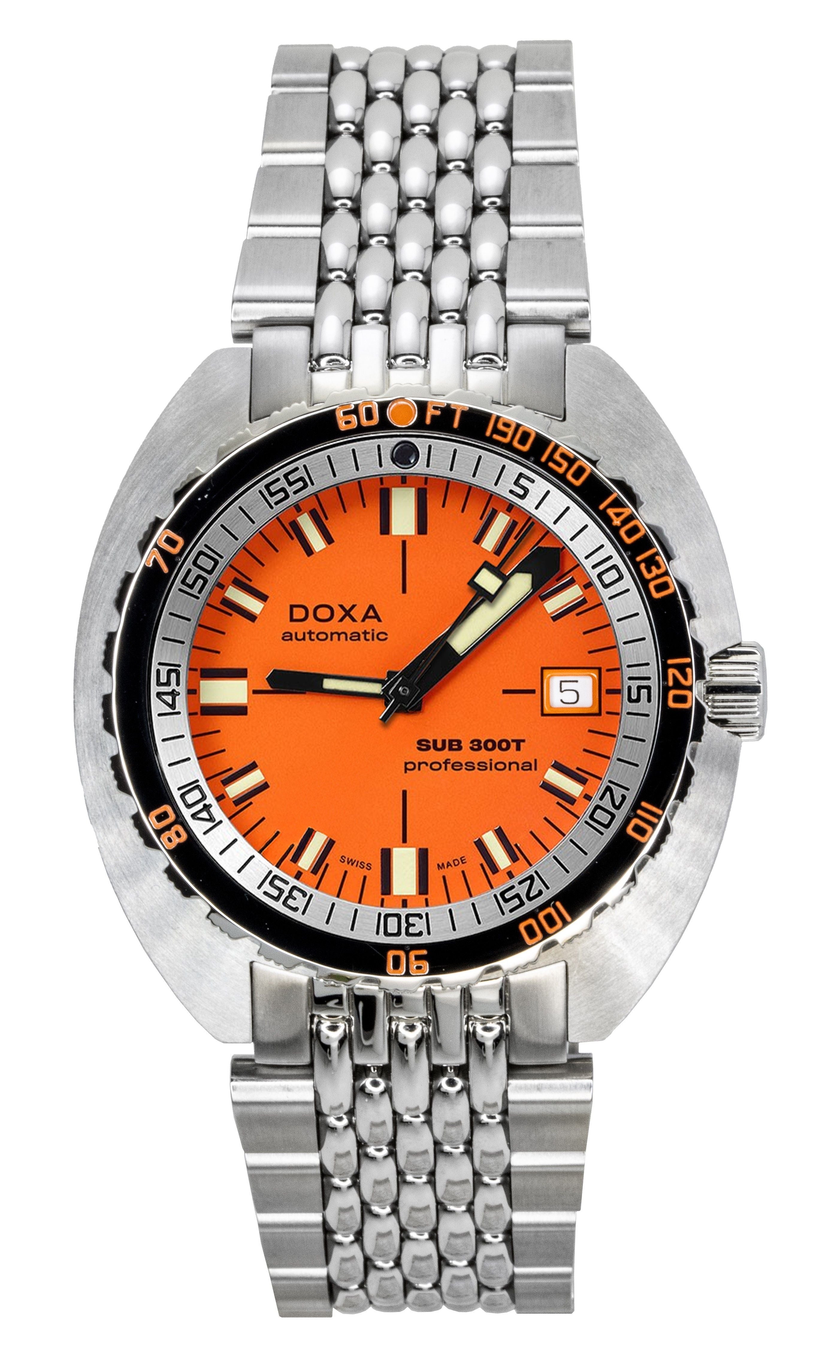 Doxa SUB 300T Aristera Professional Orange Dial Automatic Diver's 840.10.351.10 1200M Men's Watch With Extra Strap
