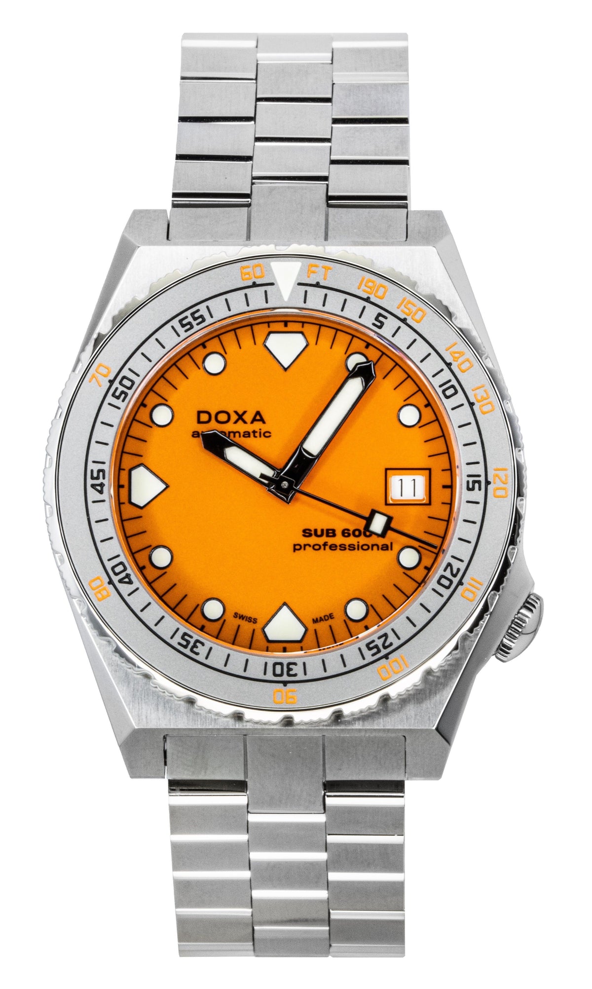 Doxa SUB 600T Professional Orange Dial Automatic Diver's 862.10.351.10 600M Men's Watch With Extra Straps