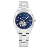 Bulova Classic Surveyor Stainless Steel Blue Open Heart Dial Automatic 96A275 Men's Watch