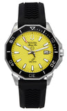 Bulova Marine Star Black Silicone Strap Yellow Dial Precisionist Quartz Diver's 200M 96B431 Men's Watch