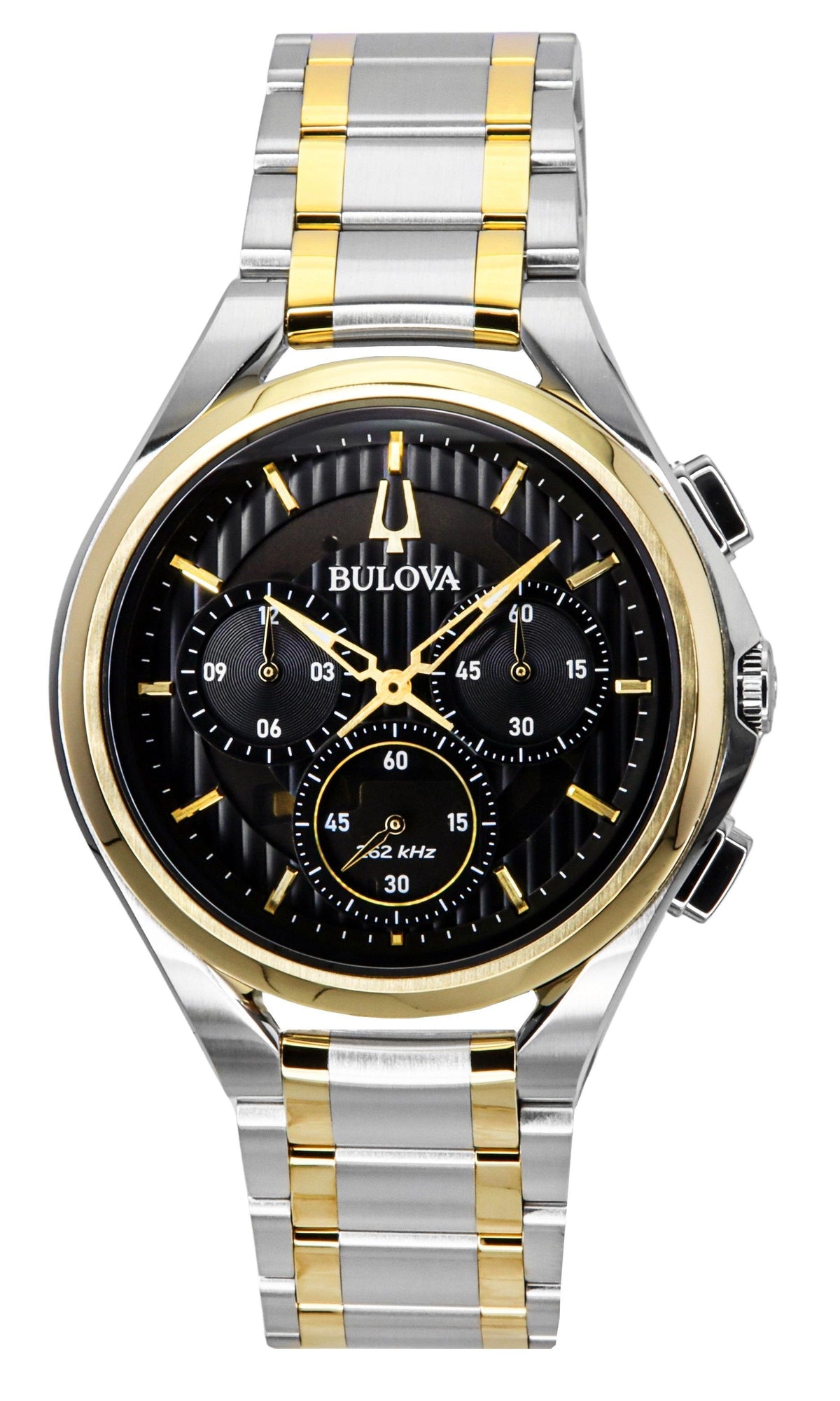 Bulova Curv Chronograph Two Tone Stainless Steel Black Dial Quartz 98A301 Men's Watch