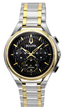 Bulova Curv Chronograph Two Tone Stainless Steel Black Dial Quartz 98A301 Men's Watch