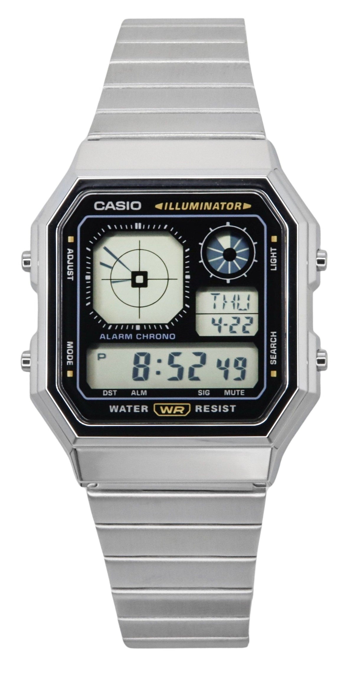 Casio Vintage Digital Stainless Steel Quartz A130WE-1A Unisex Watch
