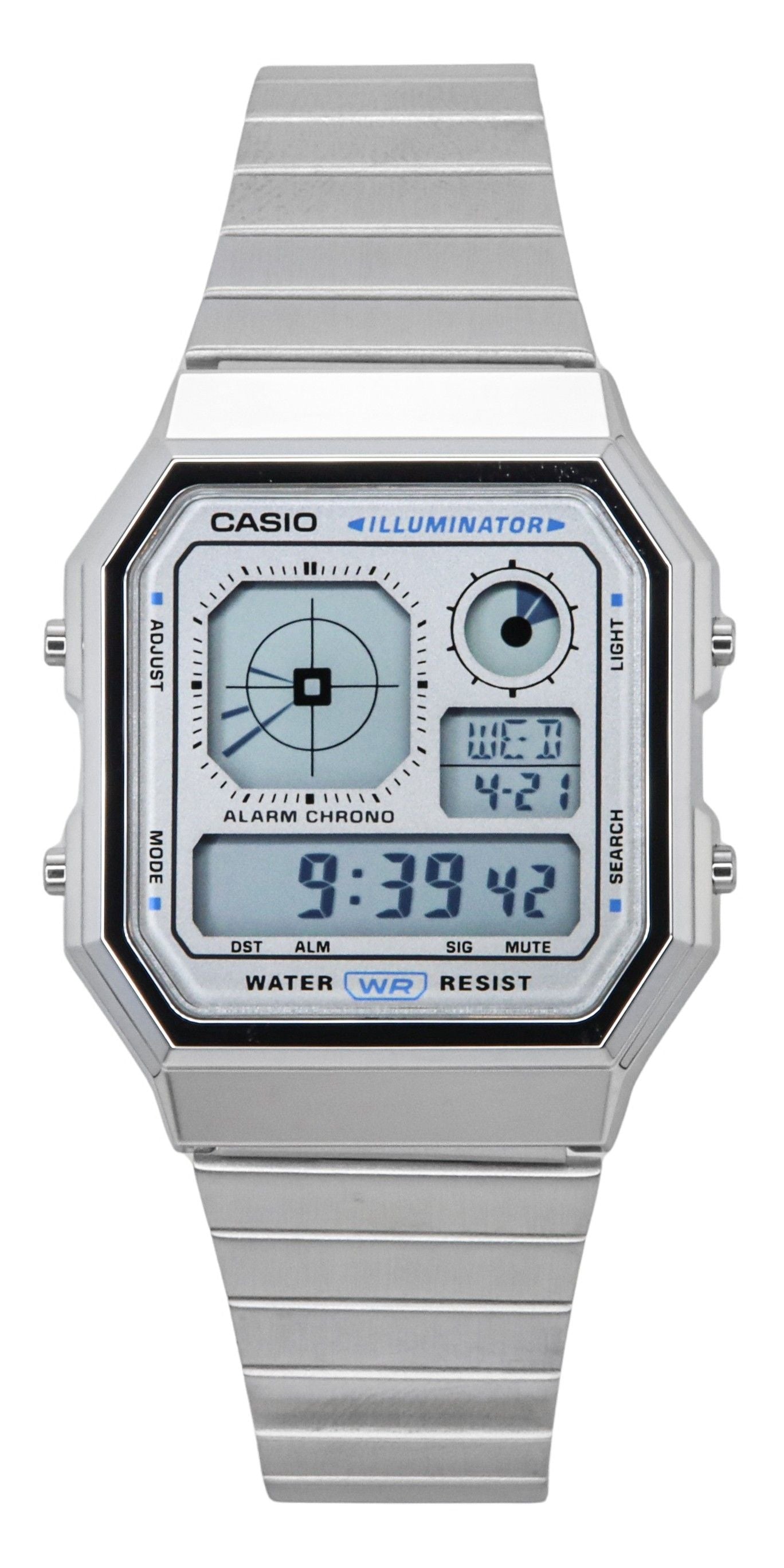 Casio Vintage Digital Stainless Steel Quartz A130WE-7A Unisex Watch