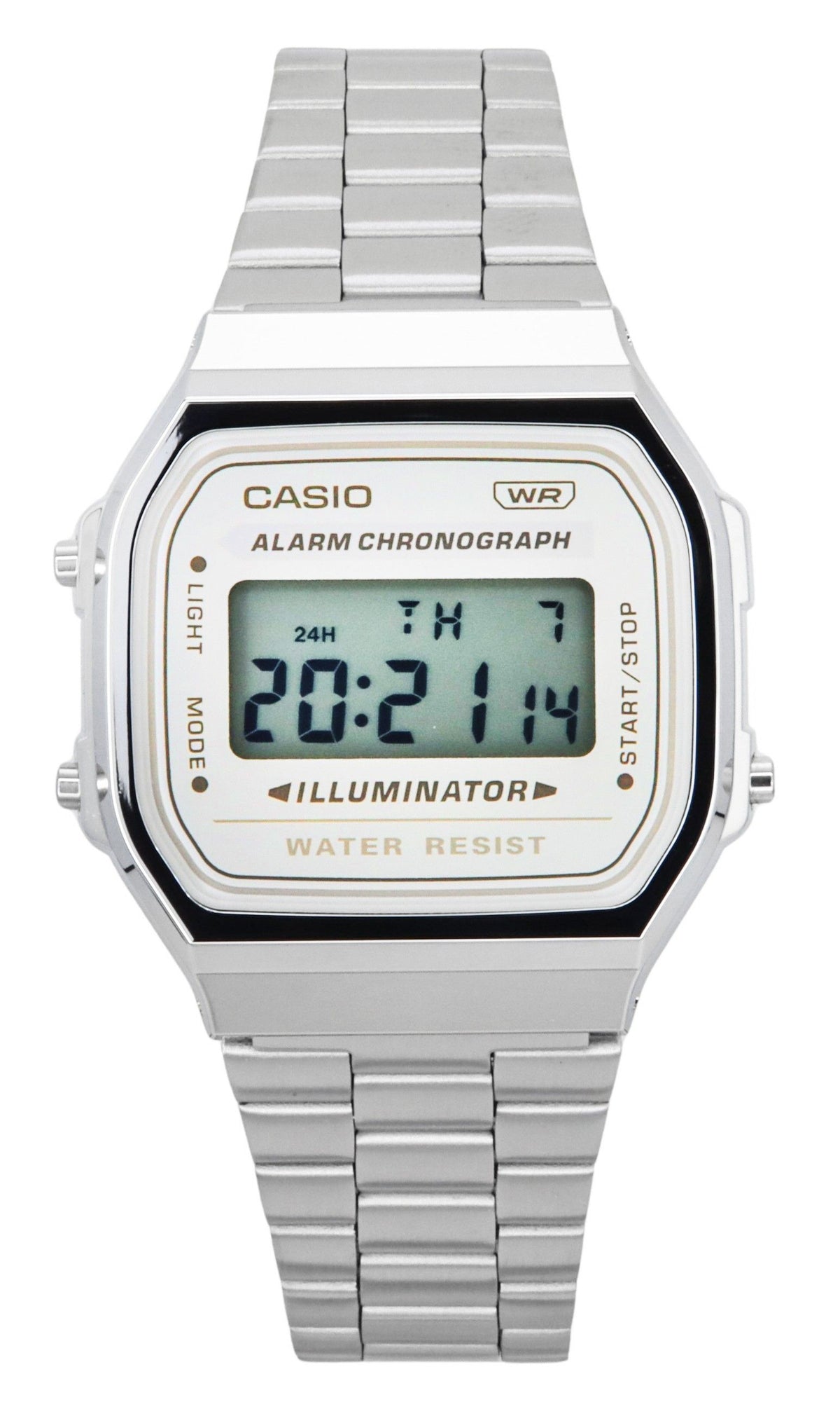 Casio Vintage Digital Stainless Steel Bracelet Quartz A168WA-8 Unisex Watch