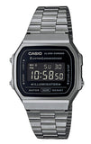 Casio Vintage Digital Stainless Steel Bracelet Black Dial Quartz A168WGG-1B Unisex Watch