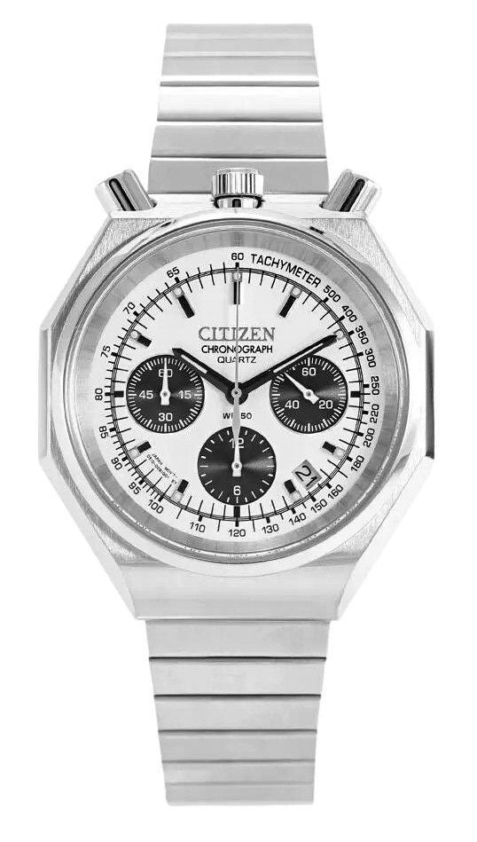 Citizen Tsuno Bull Head Chronograph Stainless Steel Silver Dial Quartz AN3700-62A Men's Watch