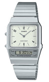 Casio Vintage Analog Digital Dual Time Stainless Steel Bracelet White Dial Quartz AQ-800E-7A2 Unisex Watch